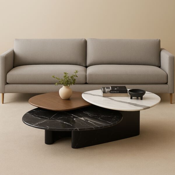 Yana Coffee Table - Black and Multicolor