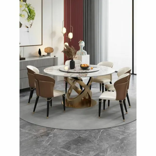 طاولة طعام رخام سكالا لأربعة أشخاص بدون كراسي 