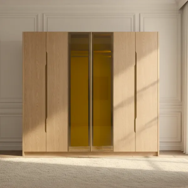 دولاب ملابس غير قابل للكسر يلدز 6 ابواب - بيج