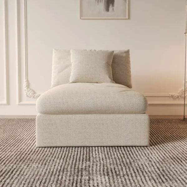 كنبة مفردة بدون ذراعين كلاود - كريمي