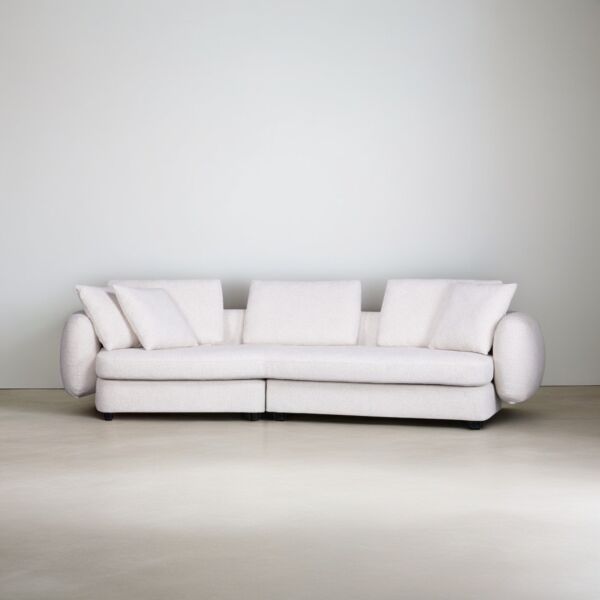 كنبة رباعية من قطعتين ناتوريل - كريمي