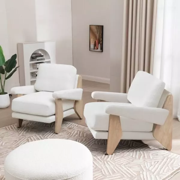 كرسي مفرد روفانس - ابيض