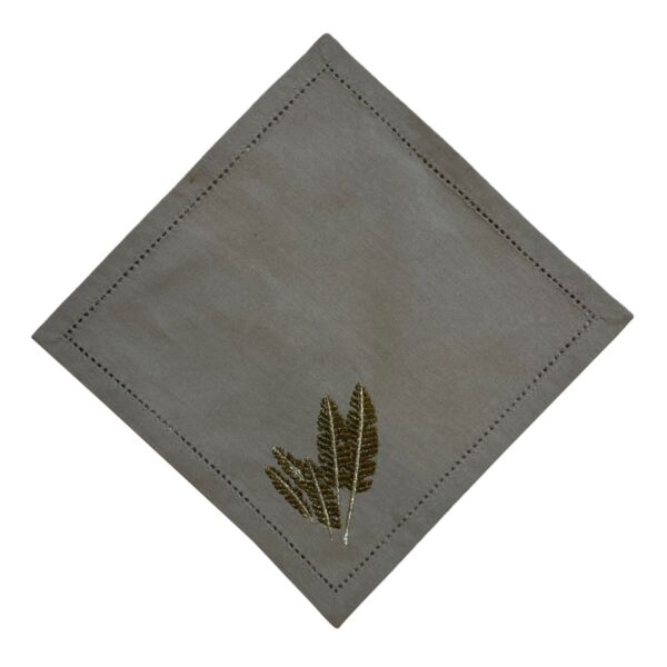 Robin Embroidered Tablecloth - Gray and Multicolor