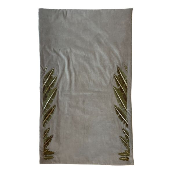 Robin Embroidered Prayer Rug - Gray and Multicolor