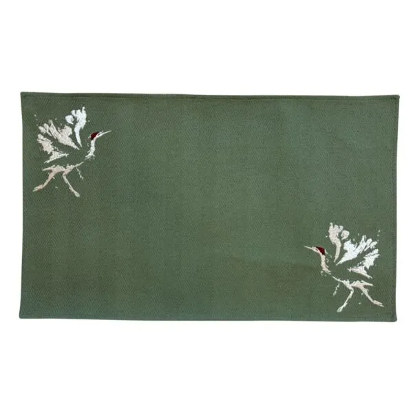 قاعدة صحون مطرزة اريا - اخضر ومتعدد الالوان