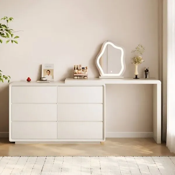 طاولة تزيين بدون مرآة لورينا - كريمي