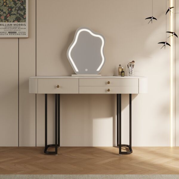 تسريحة مع مرآة سحابية روفيل - كريمي واسود