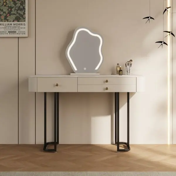 تسريحة مع مرآة سحابية روفيل - كريمي واسود