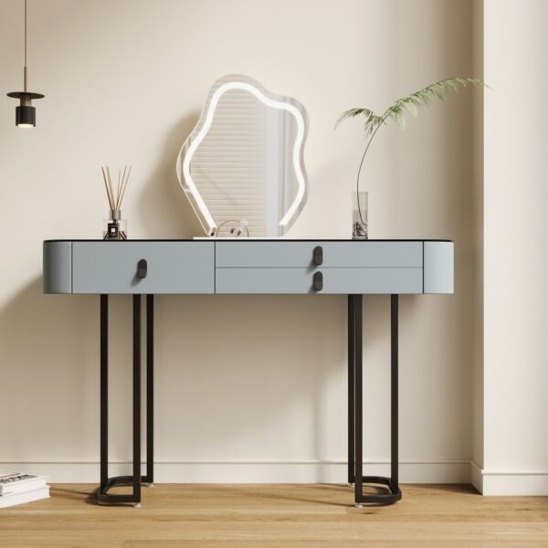 تسريحة مع مرآة بيلا 120 سم - رمادي واسود