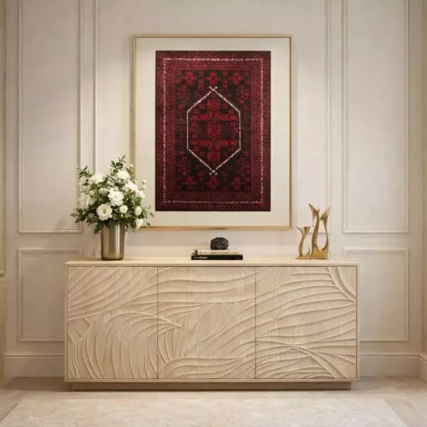 بوفيه خشب طبيعي فالكون - بيج