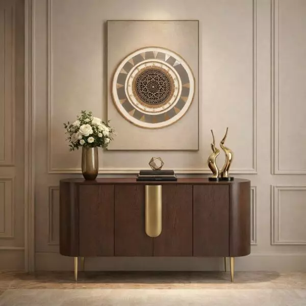 طاولة بوفيه فانيسا - بني غامق وذهبي