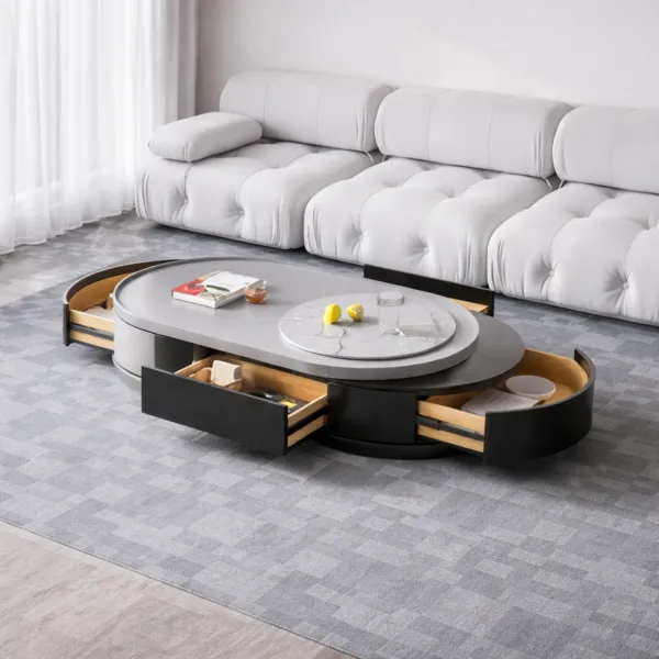 طاولة قهوة اينال - رمادي فاتح واسود