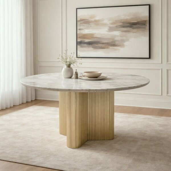 طاولة طعام سوبي سطح رخام طبيعي - 4 اشخاص