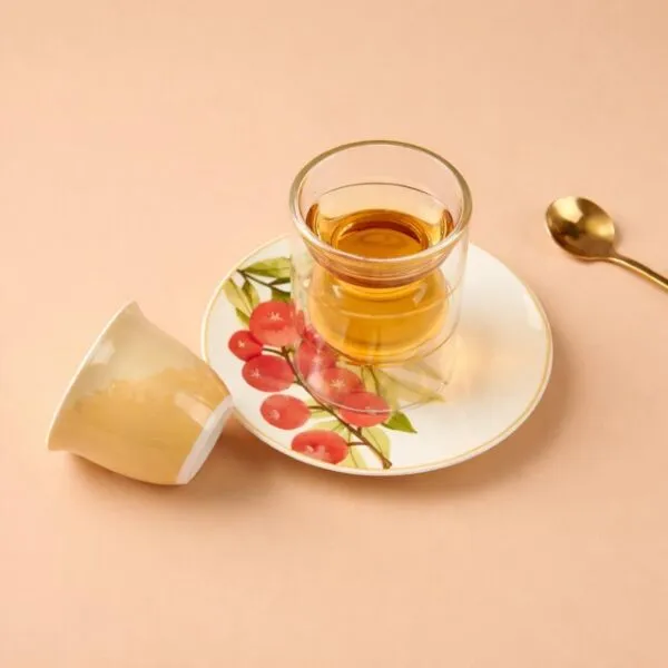 طقم شاي وقهوة من مجموعة تروبيكا 18 قطعة - أبيض