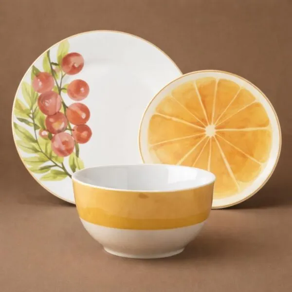 طقم صحون عشاء من مجموعة تروبيكا 12 قطعة - أبيض