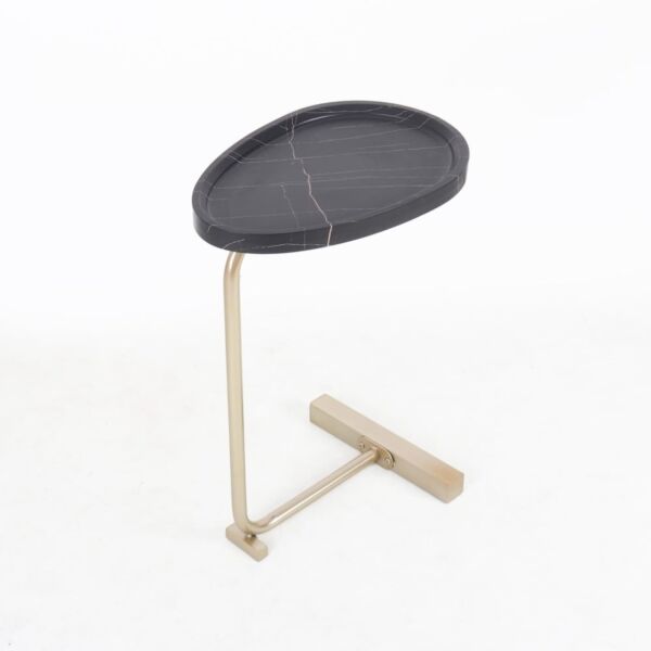 Flap Side Table - Gold And Black