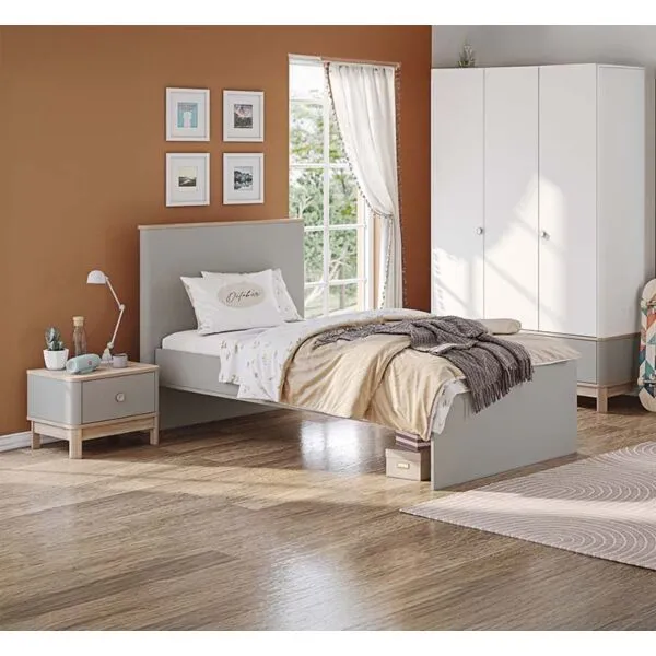 سرير بونو أطفال 120×200 سم رمادي