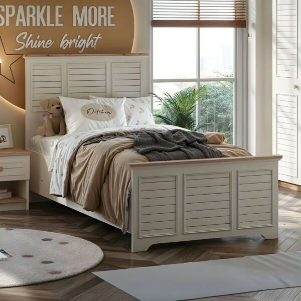 سرير مفرد 120×200 سم بلاكي - ابيض