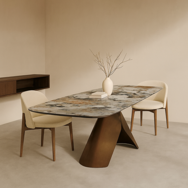 طاولة طعام ناتالي - 8 اشخاص - برونزي