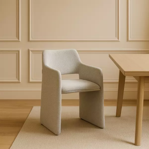 كرسي طعام بوكلوفت - رمادي