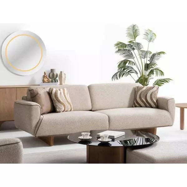 كنبة لاروس - 3 مقاعد - بيج