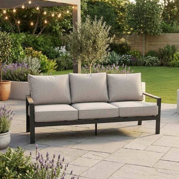 كرسي خارجي هايب - 3 مقاعد - رمادي واسود