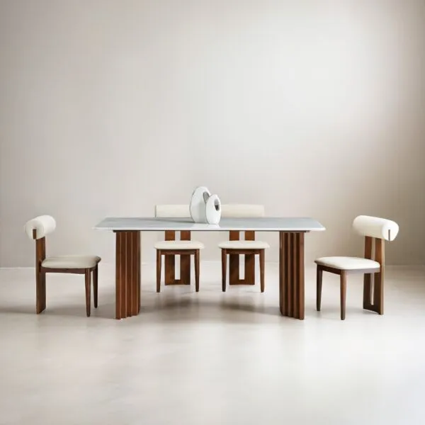 طاولة طعام ماندي 8 اشخاص 220 سم رخام طبيعي