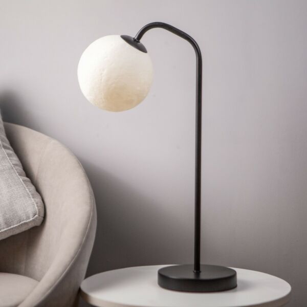 Black Moon-Shaped Table Lamp