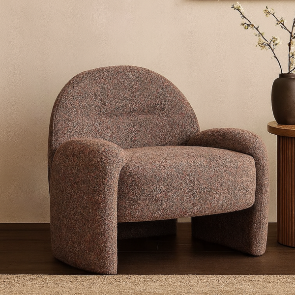 Shiny Single Armchair - Brown and Multicolor