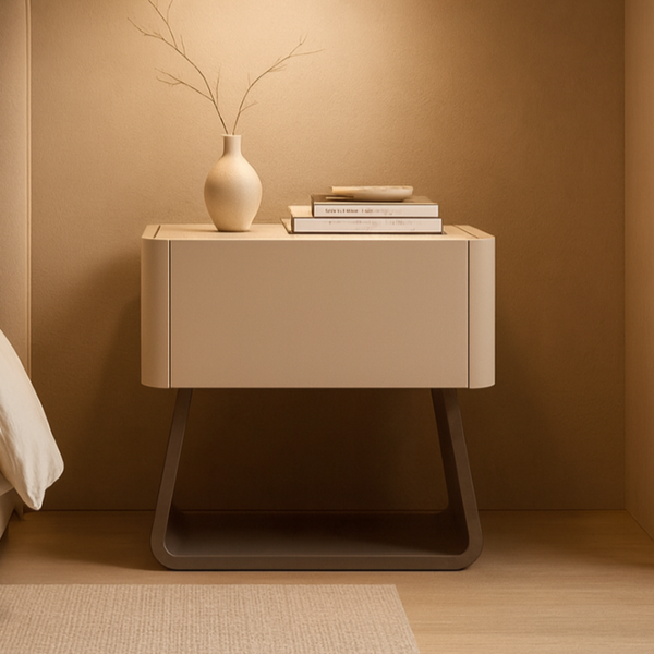 Zorro nightstand - beige and grey
