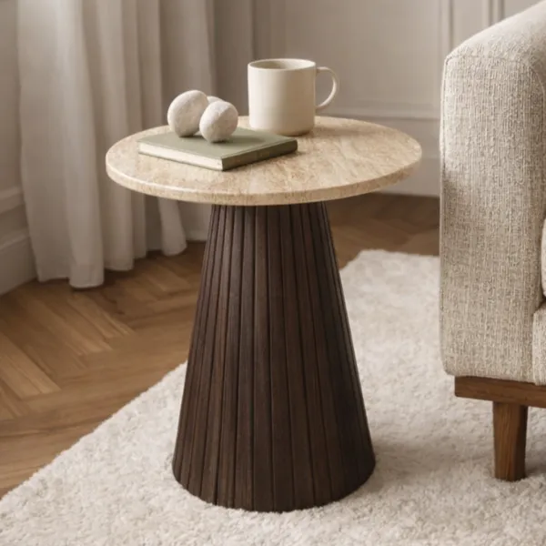 طاولة جانبية فيكتوريا - بيج وبني