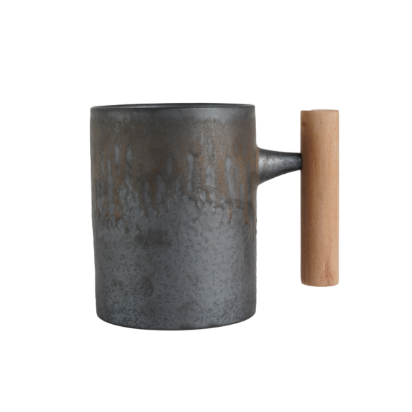 كوب سيراميك صيني - اسود وبني