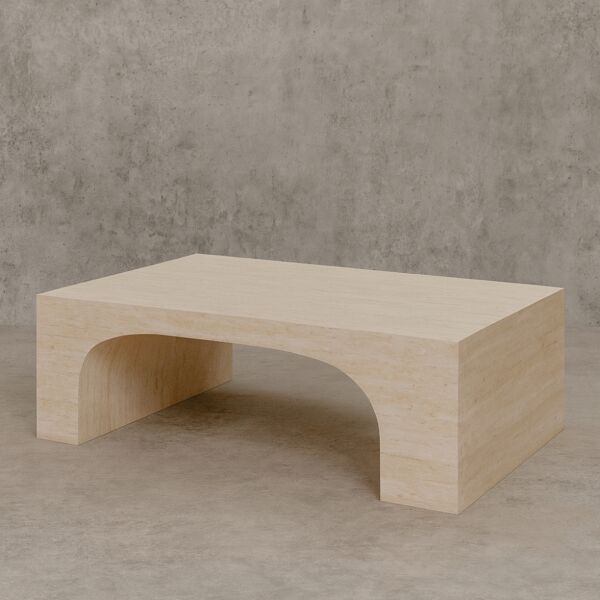 طاولة قهوة أسمنت هندسي مركب بديل الرخام جوما - بيج