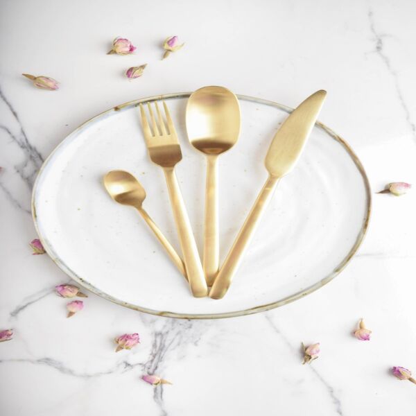 طقم أدوات طعام لايور 4 قطع - لون ذهبي