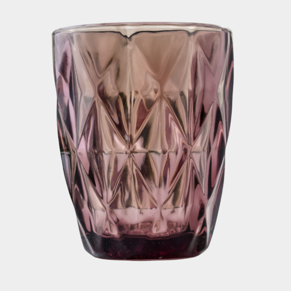 كاسة زجاج رويال قصيرة - لون وردي