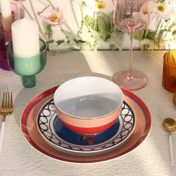طقم صحون عشاء ديلايت 12 قطعة - متعدد الألوان