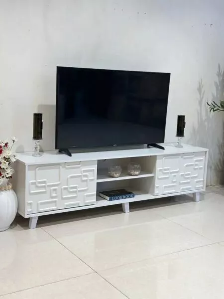 طاولة تلفزيون كارلا 180 سم - ابيض