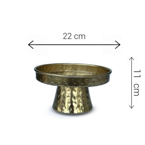 وعاء تقديم بقاعدة مرتفعة يرونا مقاس صغير-ذهبي