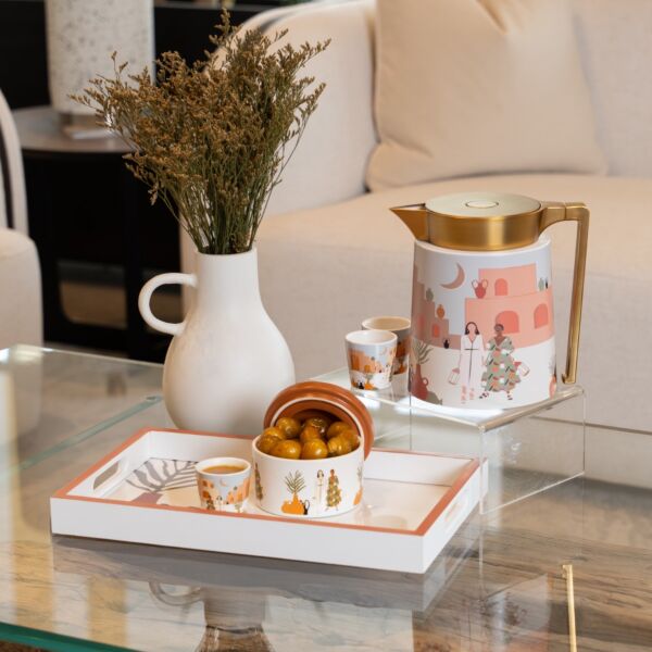 طقم فنجان قهوة سعودية المدينة القديمة - متعدد الالوان