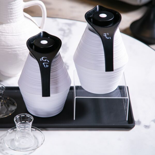 ترمس شاي من نورسين - ابيض واسود