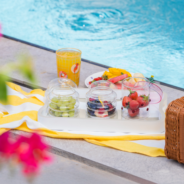 وعاء تقديم تمر مع غطاء من أزيلا لايا - شفاف