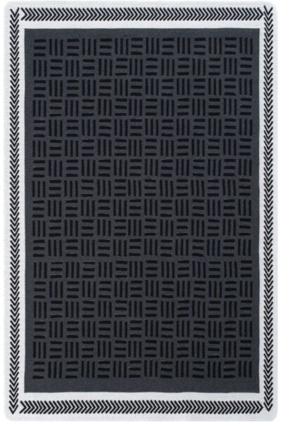 سجادة غاندي من لومز 160x230 - رمادي غامق وابيض