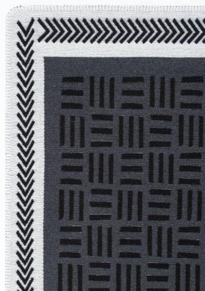 سجادة غاندي من لومز 160x230 - رمادي غامق وابيض