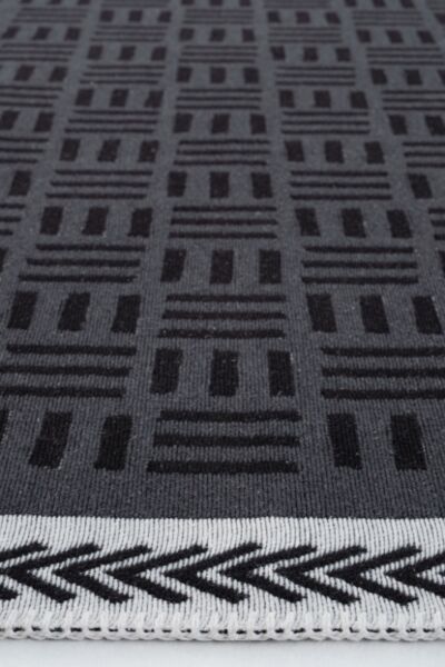 سجادة غاندي من لومز 160x230 - رمادي غامق وابيض