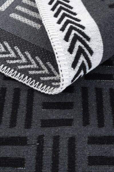 سجادة غاندي من لومز 160x230 - رمادي غامق وابيض