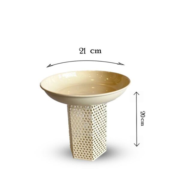 وعاء تقديم بقاعدة ريفيل - اليجانس ابيض - صغير 