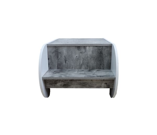 طاولة قهوة خشب ماليزي قلاتوم  رمادي وابيض