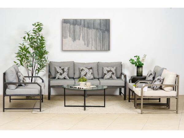 كنب جلسة خارجيه مفرد نيس - رمادي