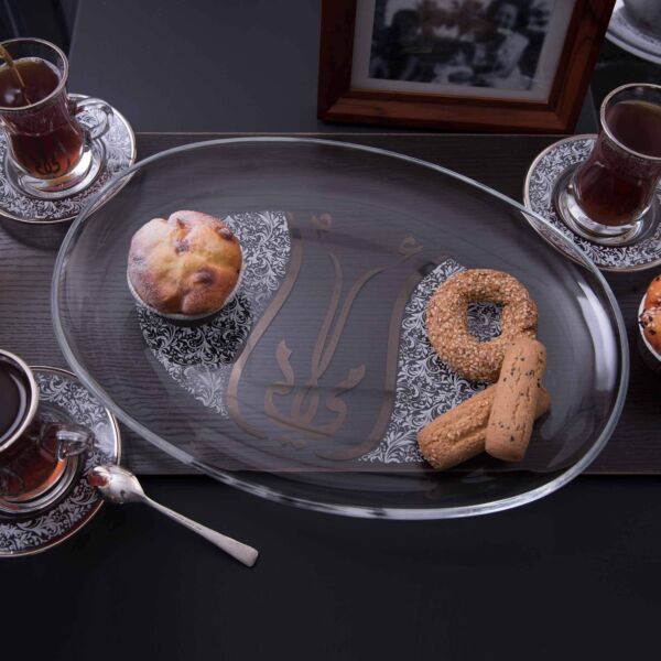 طبق تقديم بيضاوي موذر بلاتين 1  قطع