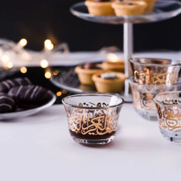 طقم فناجين قهوة سعودية ل6 أشخاص كرييم 